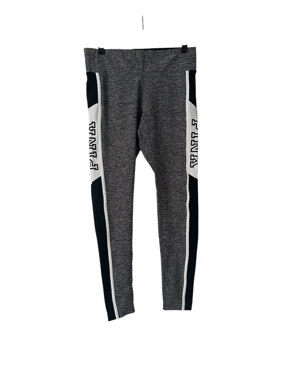 PINK Athletic Grey & Black Leggings with White Side Panels